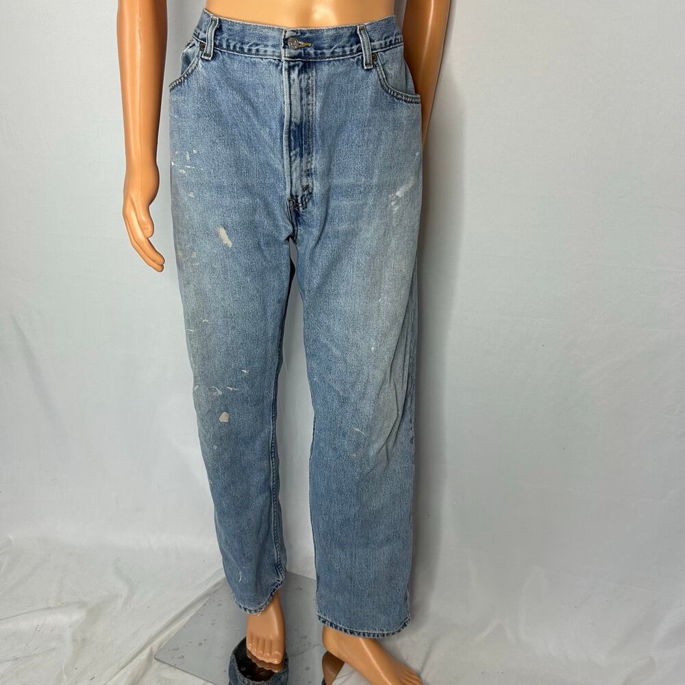 Levi’s 505 Jeans 42x32 Light Wash Paint Splatter Workwear Vintage Fit grunge